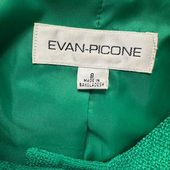 Evan Picone Blazer Womens Size 8 Kelly Green Button Up Career‎ Contrast Button - Picture 4 of 7